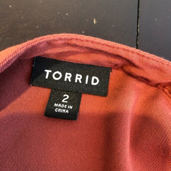 Torrid rust orange zip front drawstring waist dress size 2 or 2X - Picture 10 of 15